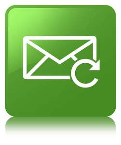 刷新电子邮件图标软绿色方形按钮