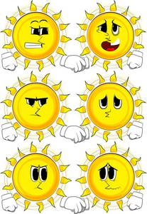 卡通太阳制作握手