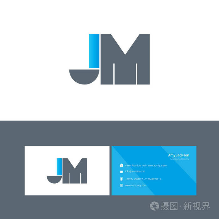 粗体字母徽标jm