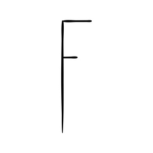 大写字母 F 由画笔绘