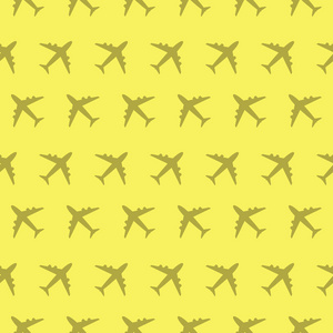 飞机商用航空无缝符号剪影图案