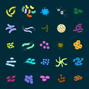 细菌和病毒图标集