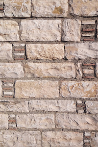 旧石墙。不同形状的粗石。石材背景