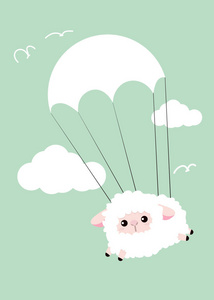 可爱的绵羊在天空