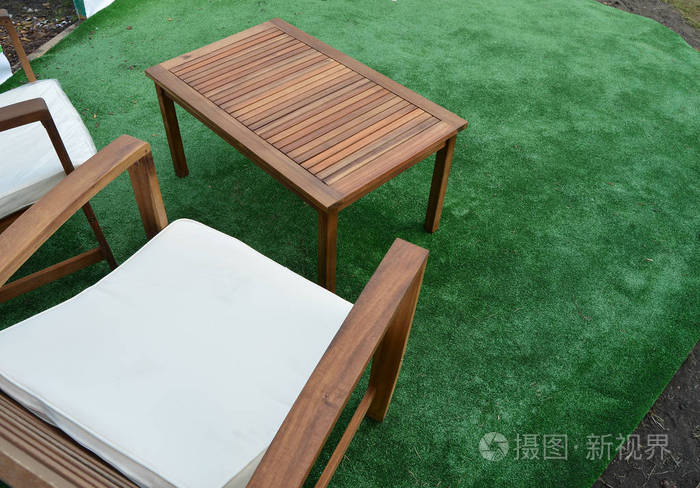 设计和花园家具 桌子 椅子 顶视图