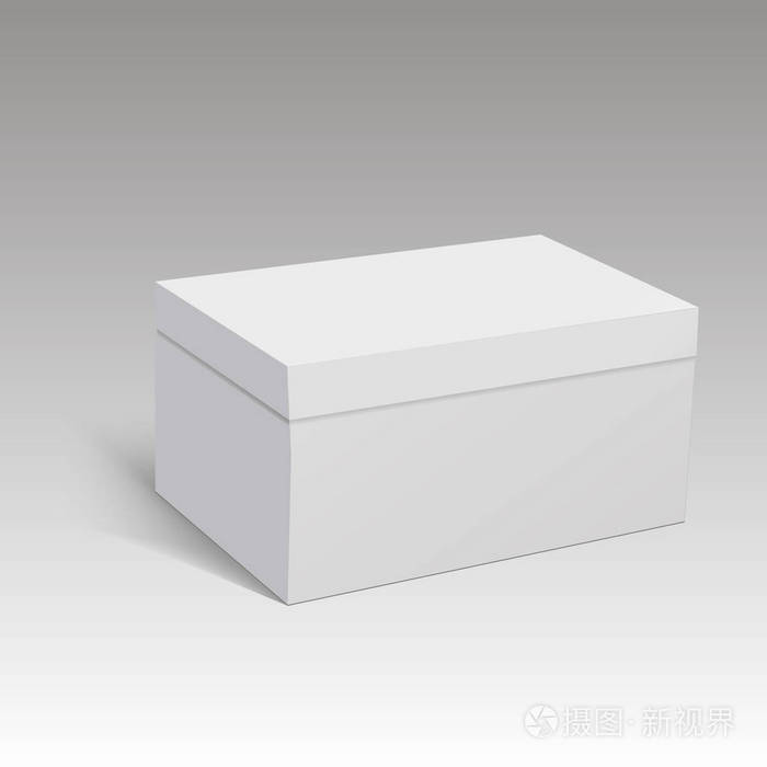 鞋盒的空白.包装盒.矢量