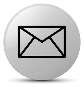 电子邮件图标白色圆角按钮