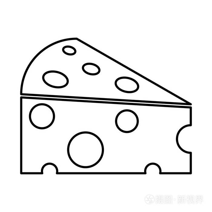 一块奶酪是黑色的图标