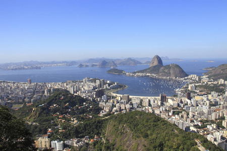 巴西主要旅游目的地里约热内卢市的空中风景
