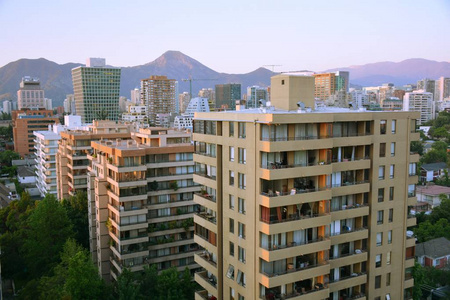 智利圣地亚哥摩天大楼鸟瞰图