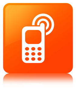 手机铃声图标橙色方形按钮