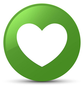 心形图标软绿色圆形按钮