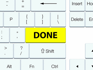 完成黄色键盘按钮