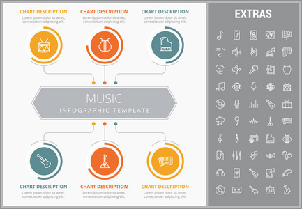 音乐信息模板元素和图标