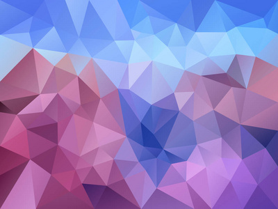矢量抽象不规则多边形背景的三角形图案在 llight 薰衣草紫色, 紫罗兰色, 粉红色和天蓝色