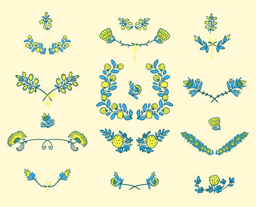 花卉的图形设计元素集
