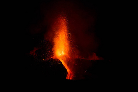 西西里岛的埃特纳火山火山喷发