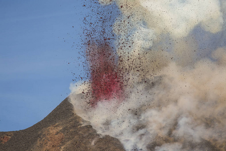 西西里岛的埃特纳火山火山喷发