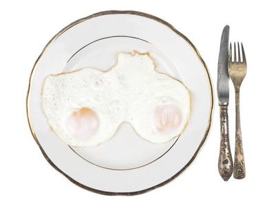 健康早餐的两个煎蛋