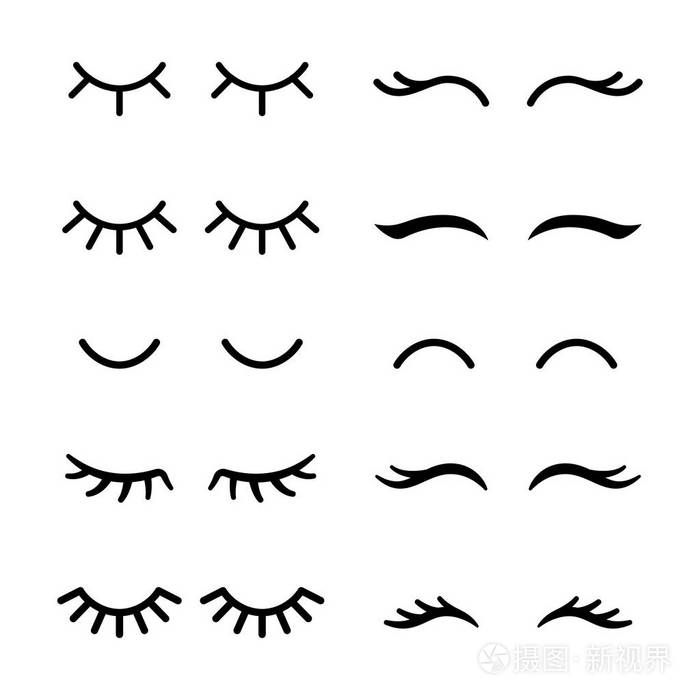 矢量睫毛.闭上眼睛图标集插画-正版商用图片101k0o-摄图新视界