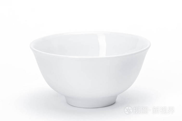 空白模板瓷餐具为您设计, 白色陶瓷碗为汤白色背景