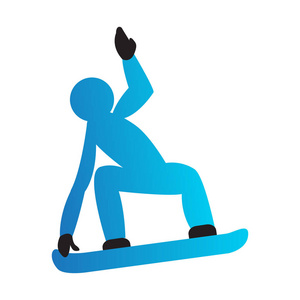 抽象滑雪板符号