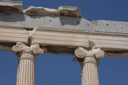 希腊, 阿提卡, 雅典历史中心, 卫城山, 著名的柱的标志性神殿照片