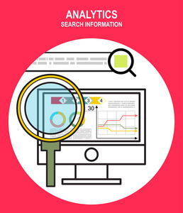 分析信息与发展网站统计。网页横幅印刷和宣传材料的概念