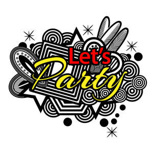 s party. Hand lettering typography text. Doodles. vector illustr