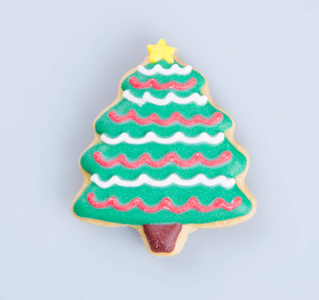 蛋糕装饰或圣诞姜饼树上背景