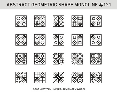 一组几何元素，不可能的形状，隔离在白色上，线条设计，矢量插图