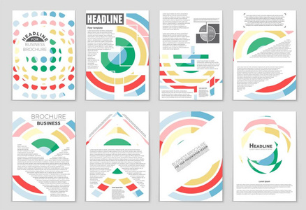 抽象向量布局背景集。 对于艺术模板设计列表，首页，模拟小册子，主题风格，横幅，想法，封面，小册子，印刷传单，书，空白卡，广告标志