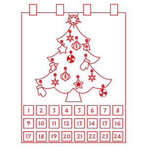 圣诞节来临日历 圣诞树装饰 明星
