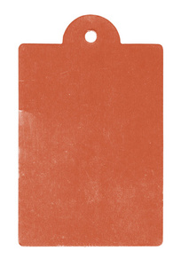 空白橙色纸板标签隔离白色