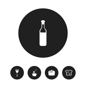 5可编辑的烹饪图标集。包括诸如撇渣啤酒炊具等符号。可用于 Web移动Ui 和信息设计