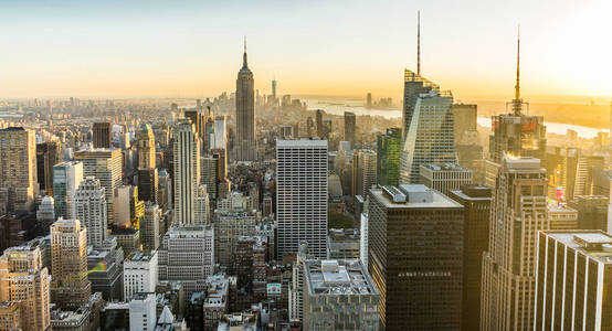 纽约地平线曼哈顿城市景观帝国大厦