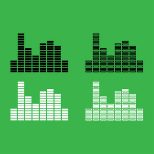 音乐均衡器图标黑白颜色集