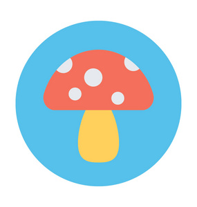 蘑菇平面矢量图标