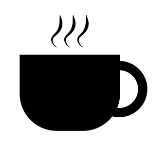 白色背景上的咖啡杯图标