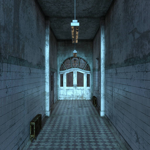 废墟的三维CG渲染。
