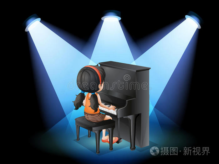 弹钢琴的天才少女