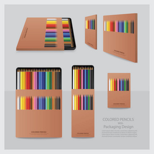 彩色铅笔与包装设计现实图片