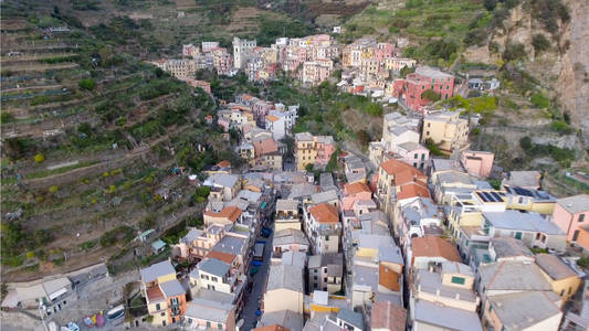 Manarola 鸟瞰图, 五土地, 意大利