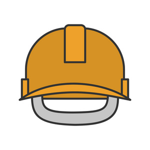 工业安全帽颜色图标。 安全帽。 孤立矢量插图