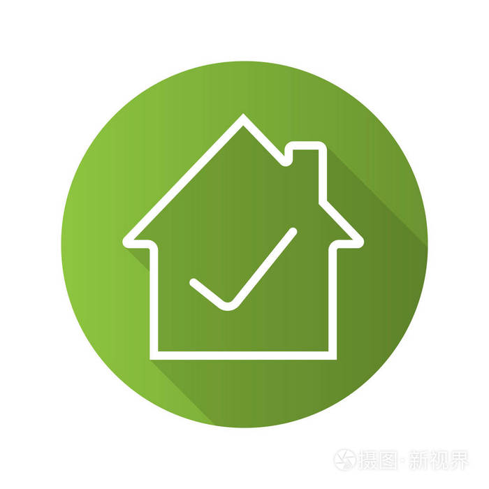 家里的建筑里面有支票标记 矢量符号