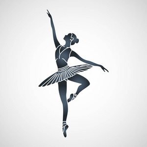 芭蕾舞矢量徽标图标图示