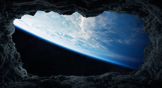 小行星飞近地球3d 渲染元素