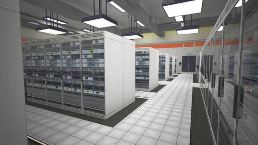 现代数据中心服务器机房