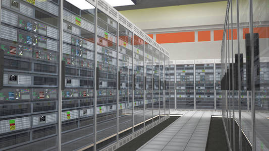 现代数据中心服务器机房