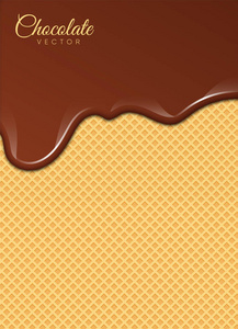 融化的巧克力糖浆。可爱的设计。矢量图。